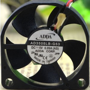ADDA AD3505LB-G53 5V 0.09A 600mW 3wires Cooling Fan